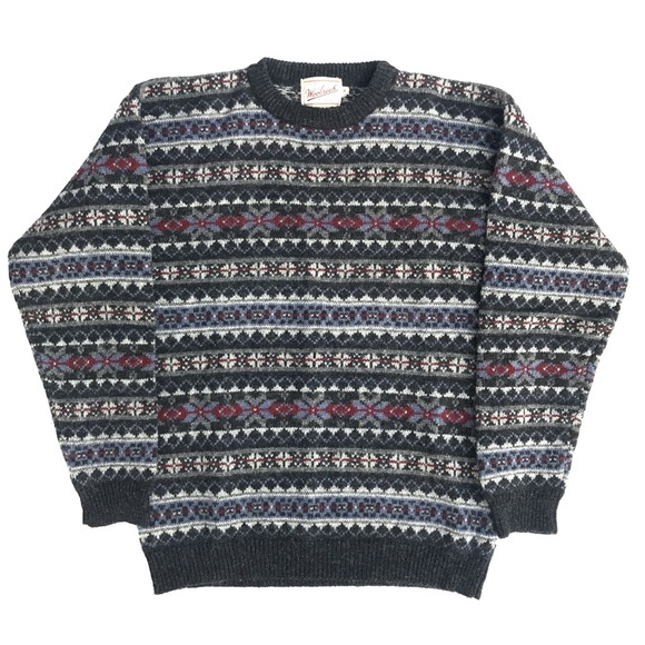 Vintage Woolrich Mens 100% Wool Pullover Sweater Size M Charcoal Heather 9231 - Picture 3 of 8